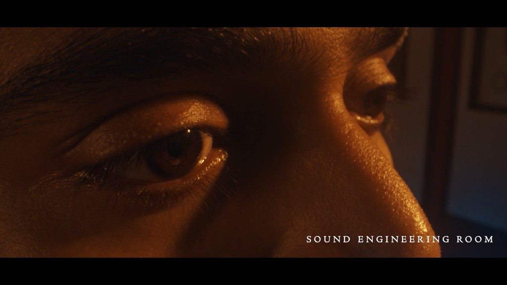 PARADOX intimate eye close-up — final frame from the Sound Engineering Room sequence